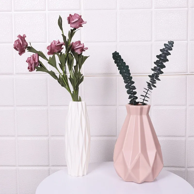 Скандинавский стиль имитация керамический цветочный горшок оригами пластиковая ваза мини бутылка цветок корзина для декора; ваза с цветами дома