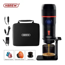 HiBREW Portable Coffee Machine for Car & Home,DC12V  Expresso Coffee Maker Fit Nexpresso Dolce  Pod Capsule  Coffee Powder H4