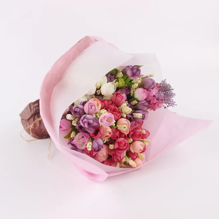 Корейский стиль цветная бумага полупрозрачная подкладка пергаментная бумага простой сплошной цвет цветочный букет цветочный упаковка