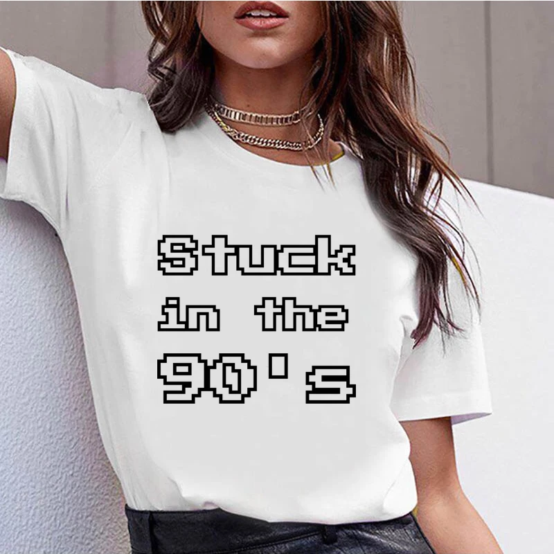 883258_T Shirt Casual O-Neck Short Sleeves Women T-shirt Hipster Cool Graphic Tee |