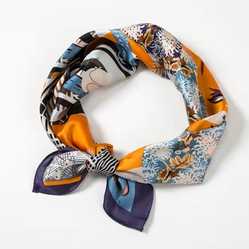 

50*50 Silk Feeling Elegant Lady Scarf Women Scarves Headwear Hair Band Scarfs Small Square Female Wrist Wraps Handkerchief