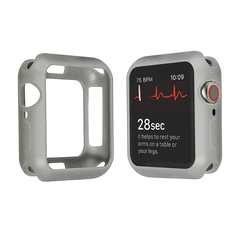 Мягкий силиконовый чехол для часов Apple Watch 5 4 3 38 мм 42 мм полный защитный чехол s бампер для iWatch 4 5 44 мм 40 мм Крышка для часов