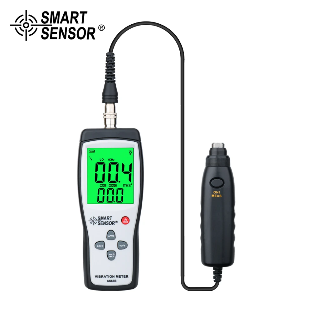 AS63B Digital Vibration Meter Analyzer Detached Probe Vibrometer Gauge