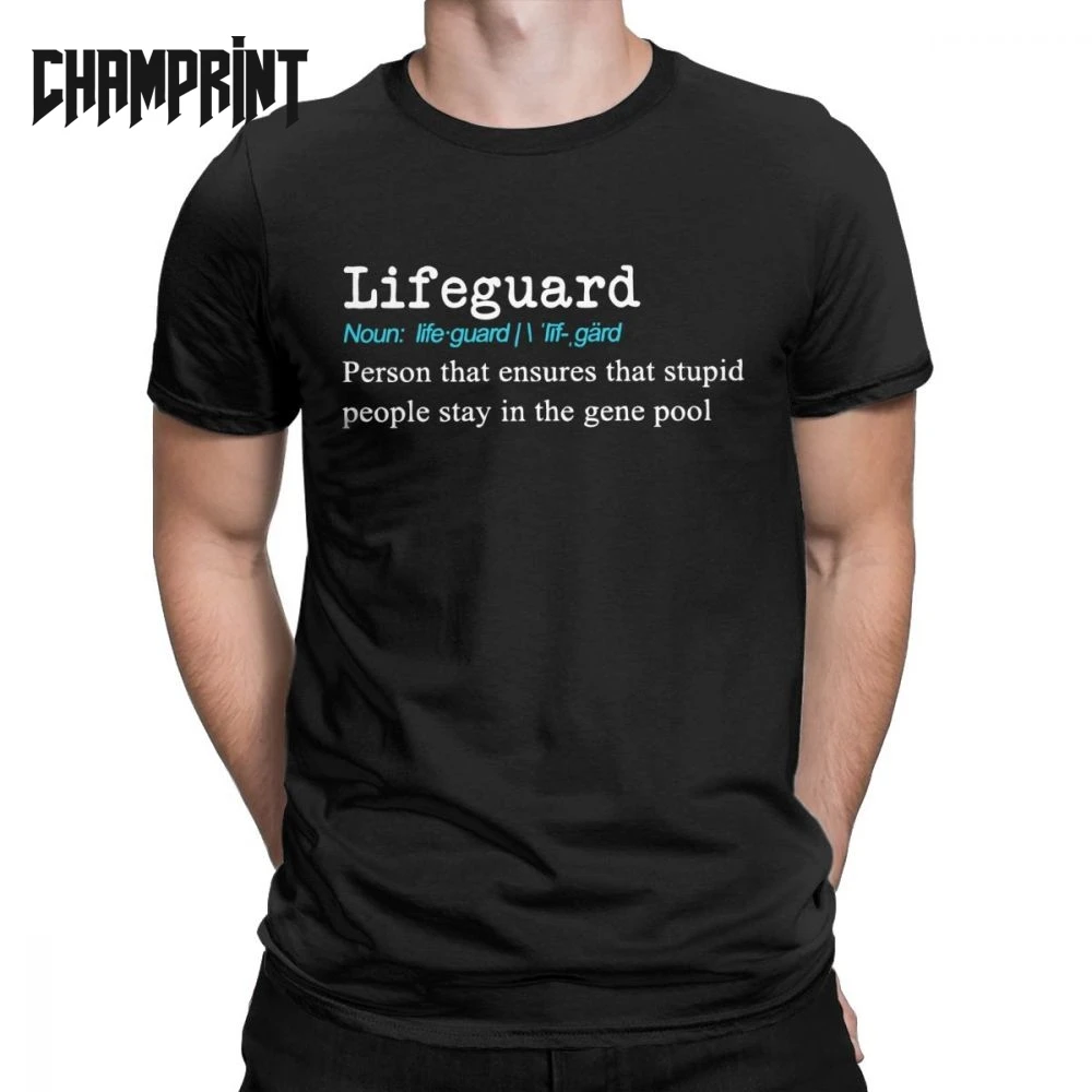 Funny Lifeguard Definition Gift T Shirt Men's Cotton Leisure T Shirt