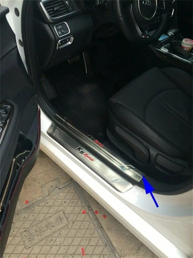 Подходит для Kia Optima нержавеющая внутренняя Накладка на порог Серебряная сталь