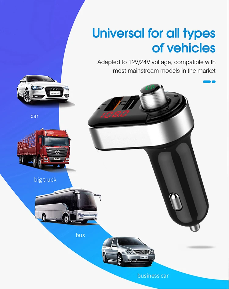 Дешевый Автомобильный fm-передатчик, Bluetooth, автомобильный комплект, Автомобильный MP3-плеер, 3.1A, двойной USB, быстрое зарядное устройство