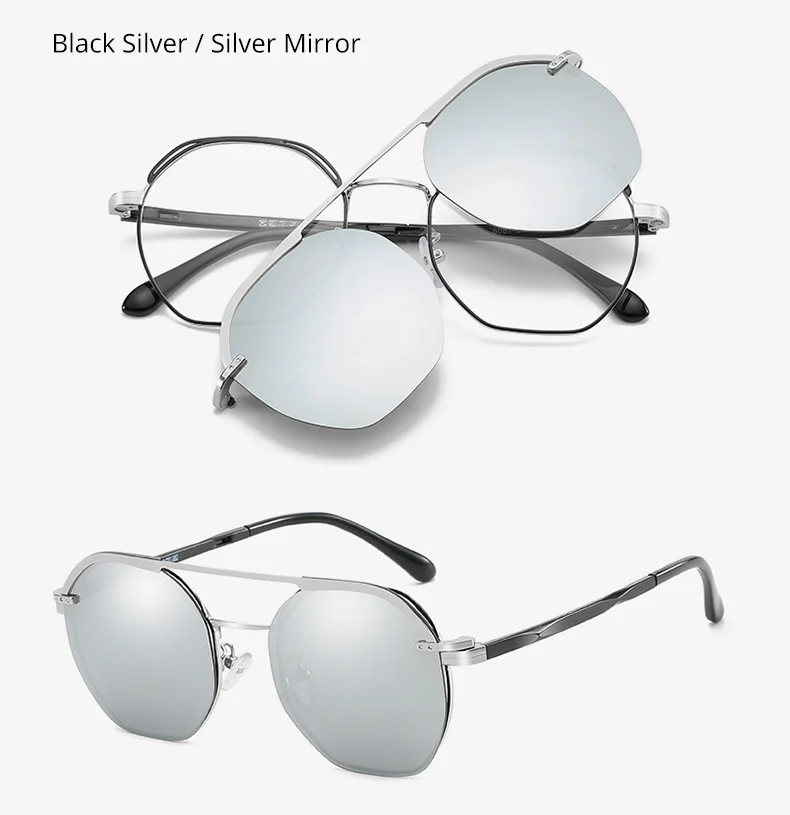 Ralferty полигональные очки, оправа, магнитные солнцезащитные очки, на застежке, очки по рецепту, солнцезащитные очки для женщин, близорукость, для девушек, 0 градусов, Z8051