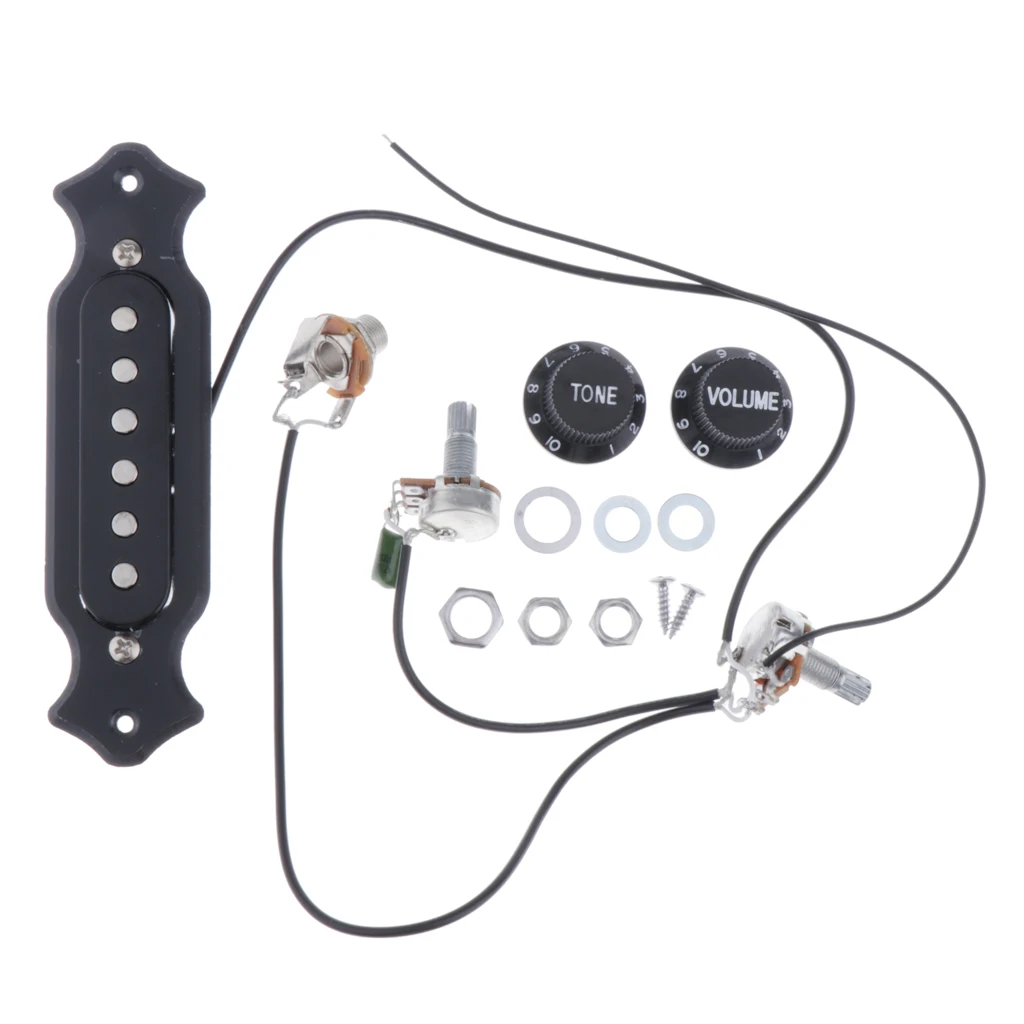 

Pre-wired Sound Hole Guitar Pickup with Volume&Tone Pot Jack for ST Electric Guitar