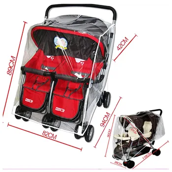

Universal Baby Twins Stroller Rain Cover Windshield Cover Double Stroller Rain Cover for Stroller Waterproof Rain Dust Cover