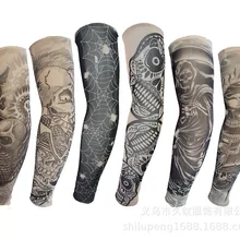 Нарукавник с татуировкой серовато-черный гладкий цвет татуировки на руку Защита от солнца ультрафиолетовый луч рука Татуированная рука наружная езда Curre