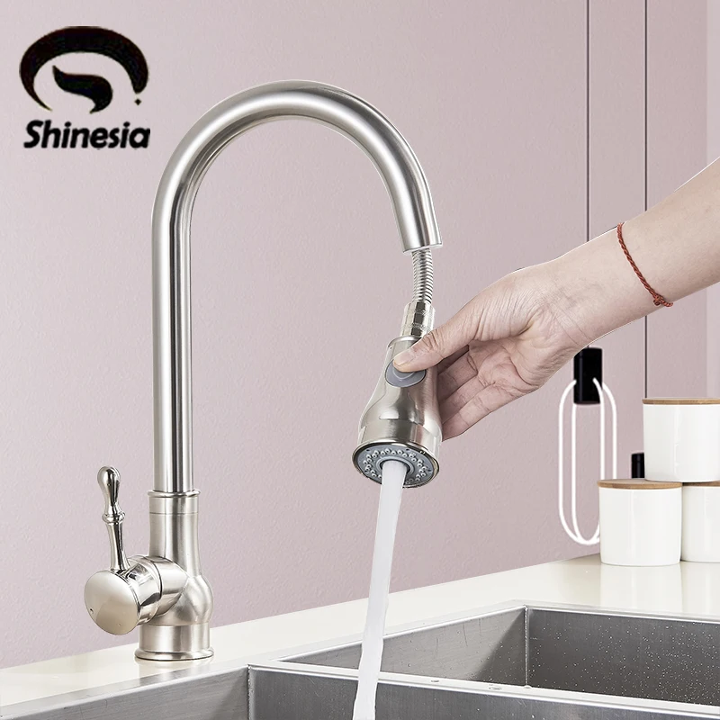 Кухонный Смеситель Shinesia кран с отверстием для горячей и холодной воды из матовой