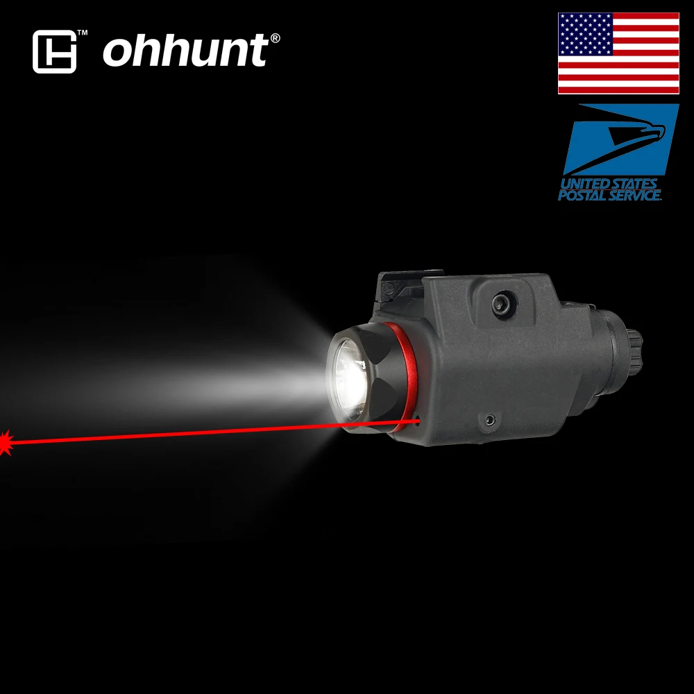 

ohhunt Light Red Dot Laser Sight 300 Lumens LED Flashlight Integrated Combo Nylon Material for 20mm