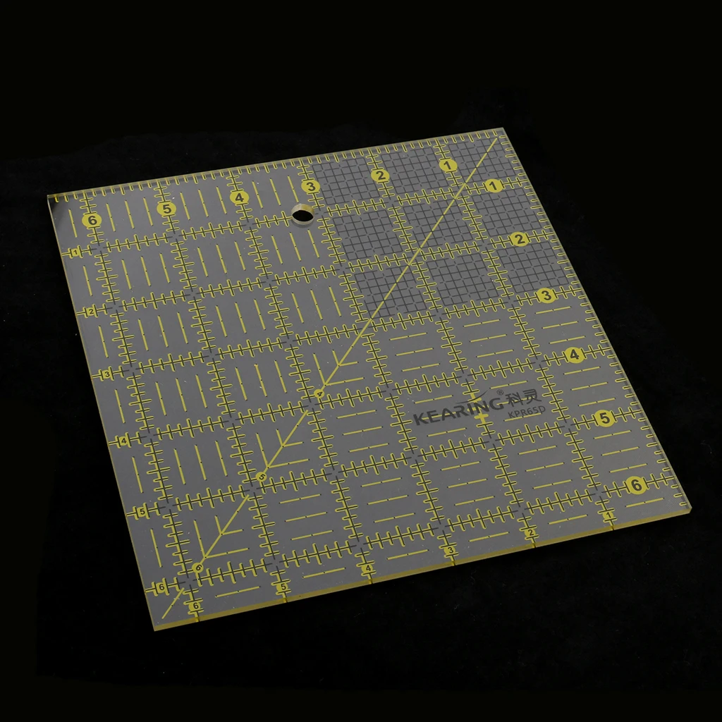 Najtaniej Akrylowe pikowanie linijki kwadratowe 6.5x6.5 cala dwukolorowe siatki akrylowe szablony pikowania Patchwork narzędzia artykuły rzemieślnicze