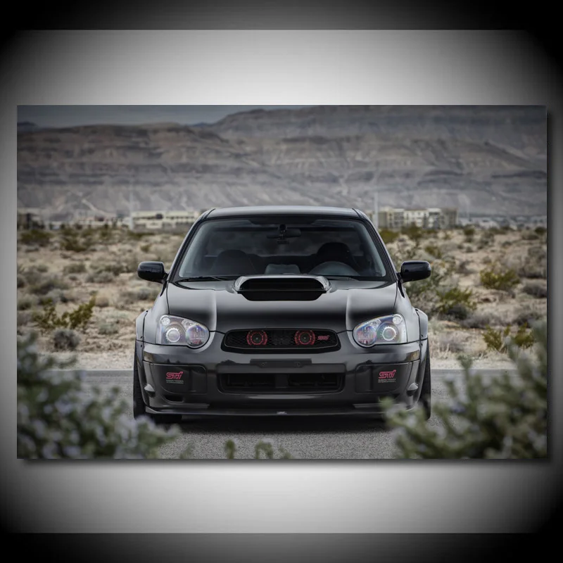 Современные художественные декоративные картины Subaru Impreza WRX STI передняя черная Автомобильная настенная Картина на холсте плакаты и принты Декор для гостиной