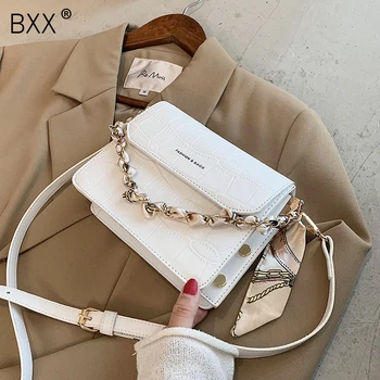 

[BXX] Small Crocodile Pattern PU Leather Crossbody Bags For Women 2020 Autumn Fashion Shoulder Handbags Ladies Travel Bag HO452