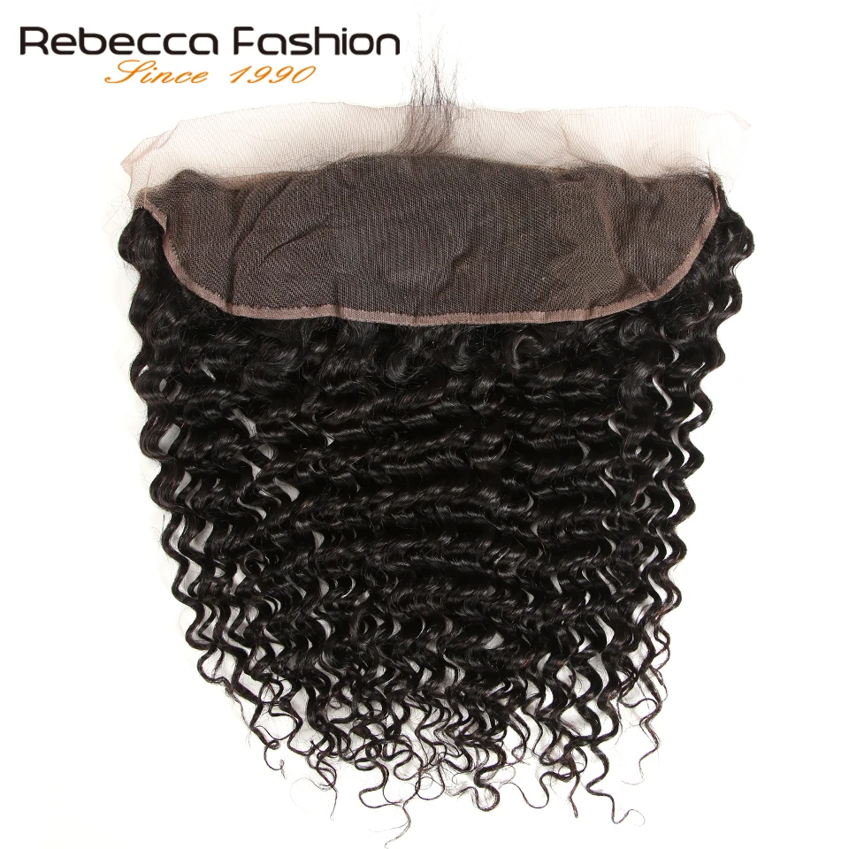 Rebecca, 13x4, фронтальная кружевная застежка, с пряди, бразильские, глубокая волна, Remy, человеческие волосы, 3 пряди, с фронтальной застежкой