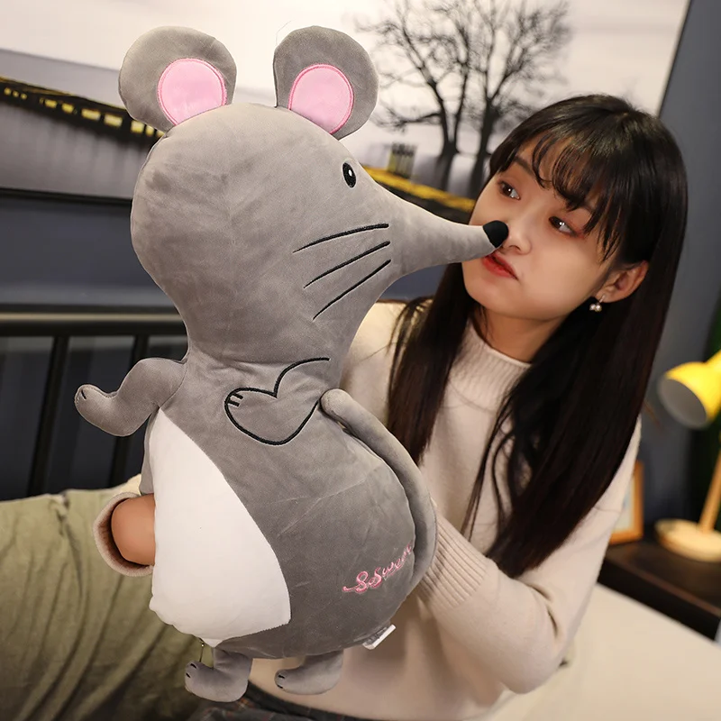 

Hot New 55/75/95CM Kawaii Soft Plush Mouse Plushy Pillow Dolls Stuffed Small Rat Animal Toys Mascot For Kids Birthday Gifts