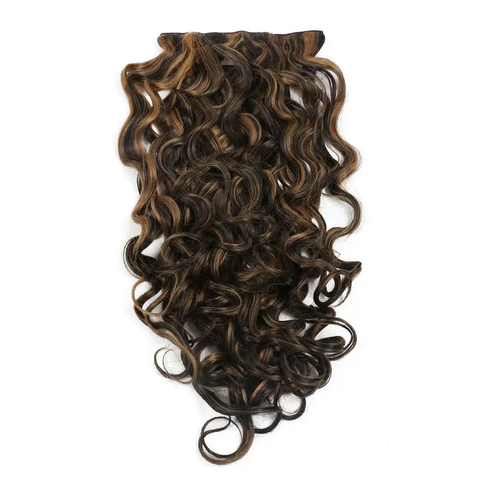 

Beauty On Line P1B/27 Color Synthetic Clip in Hair Extensions Double Weft Body Wave 7 Pieces/Lot 24Inches