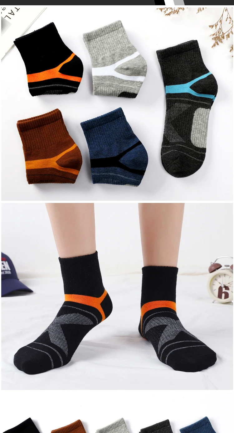 High Quality 5 Pairs Lot Men's Cotton Socks Black Sports Socks Casual Run Summer Socks Men Breathable Male Sock Sokken Size38-43