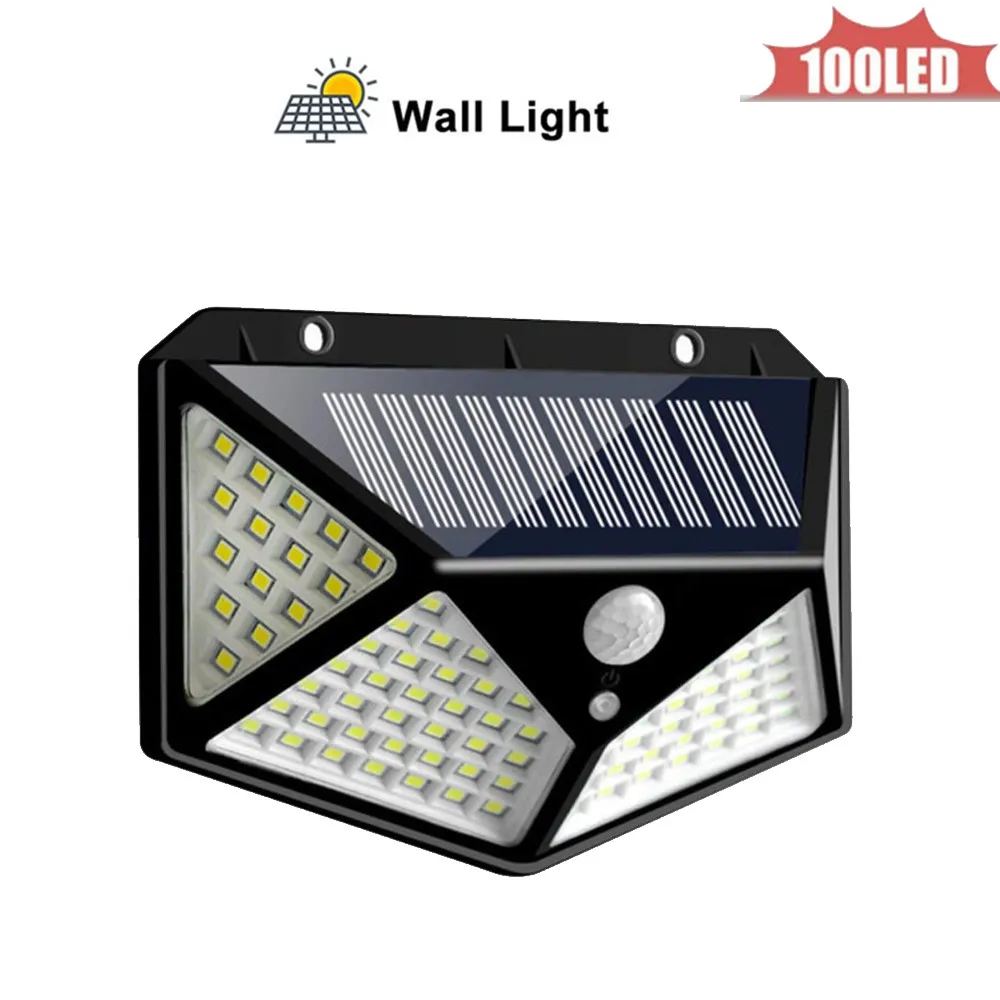 

PIR Motion Sensor Solar Light Outdoor Garden Light 100 LEDs Solar Power Pathway White Wall Lamp Waterproof Security Solar Light