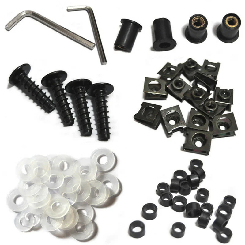 Kit De Fixation Carénage Pour Yamaha YZF R6 1999-2002 | Boulons, Rondelles, Clips (Bleu)