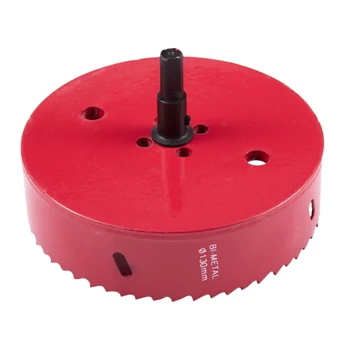 

GTBL 6mm Drill Bit 130mm Cutting Diameter Hole Saw Red for Drilling Wood