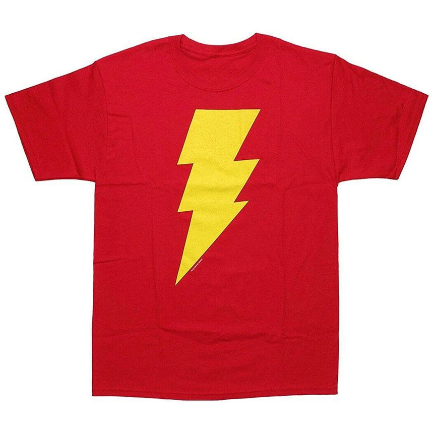 Shazam Классическая футболка с символом Футболка принтом новый модный