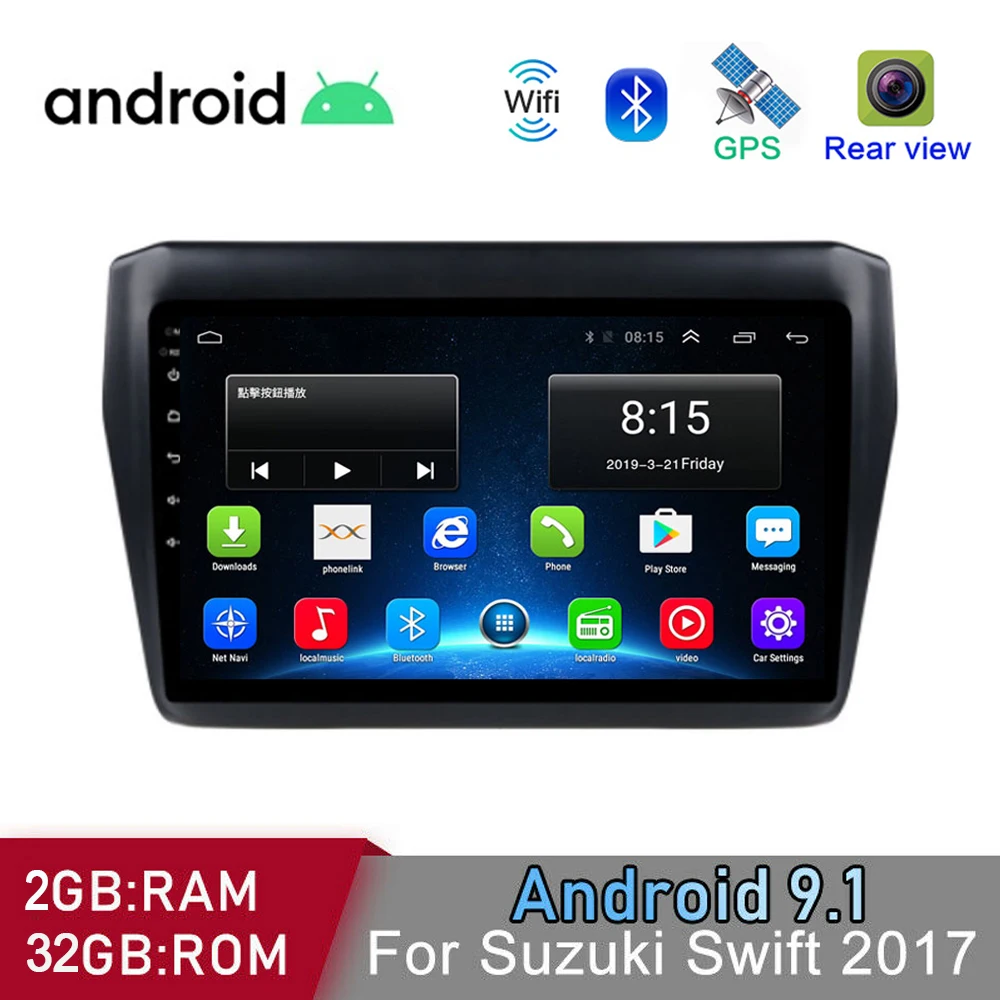 9 &quot2Din Android 10 1 Автомобильный мультимедийный плеер радио для Suzuki Swift 2017 2018 2019