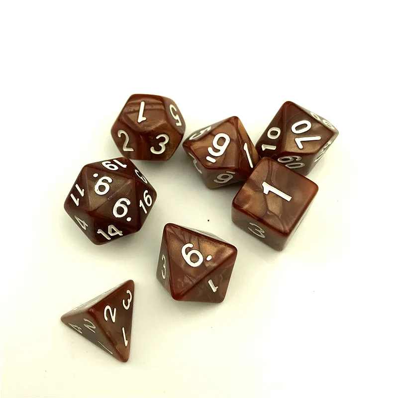 9 7 шт./компл. кости D4-D20 многосторонний игральные кости 9 видов цветов Настольный полиэдральный набор акриловых Пластик детский набор игрушек - Цвет: 9
