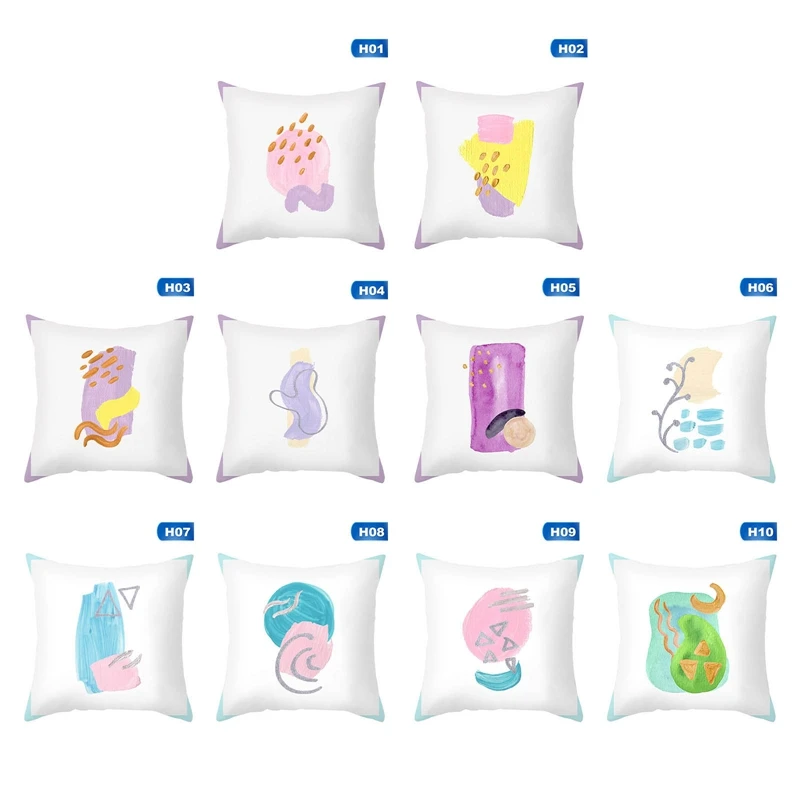 

Original Small Fresh Nordic Mint Green Pillowcase Simple Polyester Printing Sofa Bedding Living Room Cushion Cover Home Decor