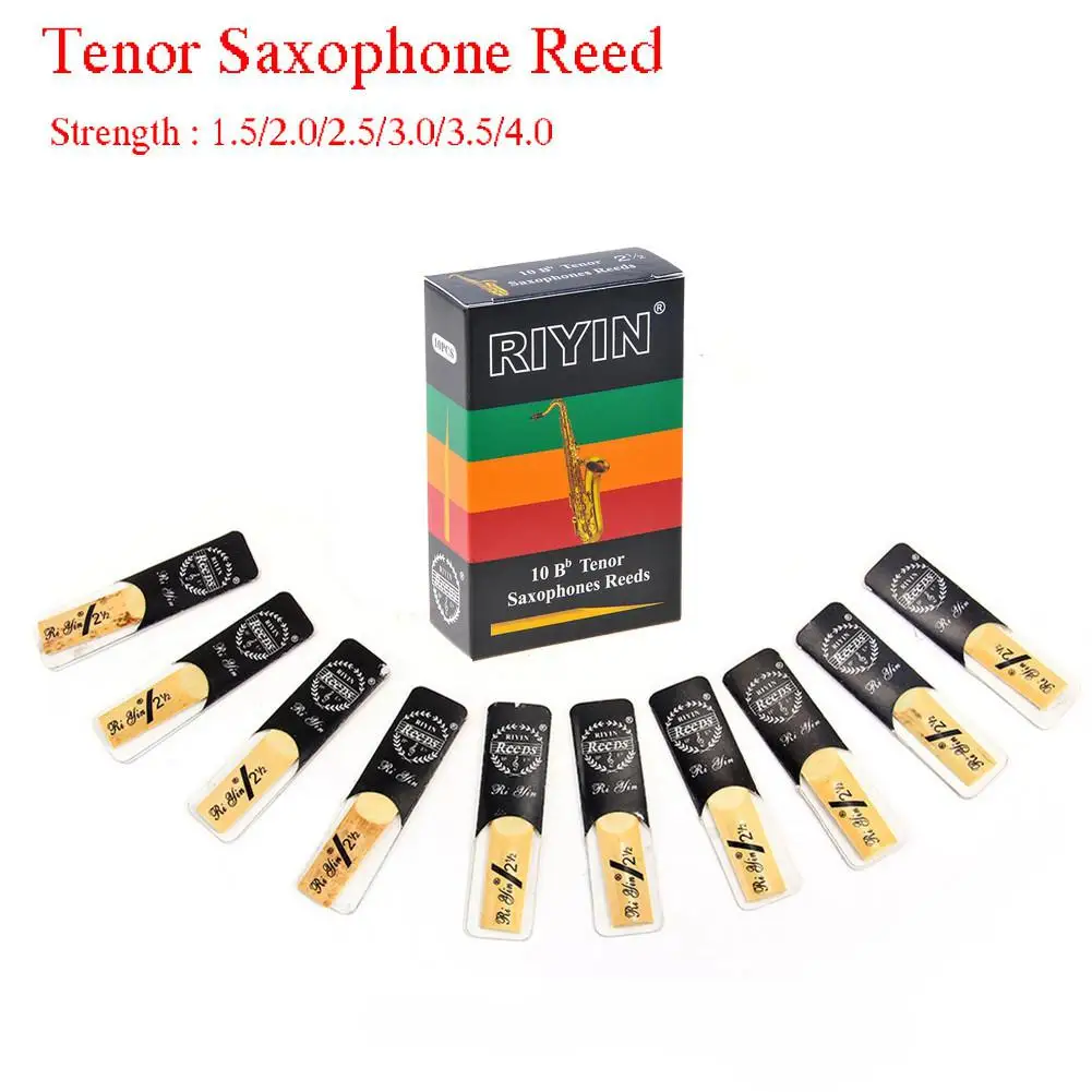 10pcs Tenor Saxophone Reeds Bb Tone Strength 1.5 2.0 2.5 3.0 3.5 4.0 Sax Instrument Reed