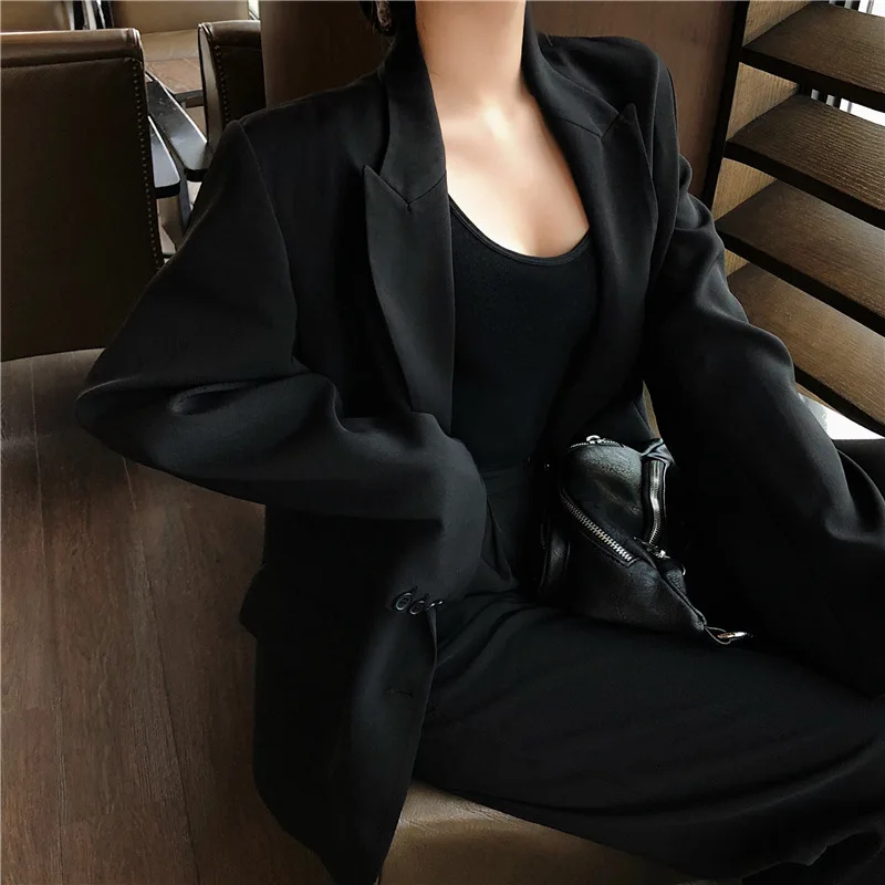 Korean-style New Style Elegant Versatile Loose-Fit Versatile Suit Jacket Trousers Set