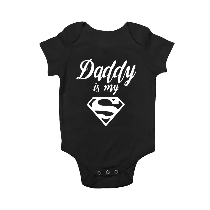 Daddy is my принт супергероев детский летний комбинезон для мальчиков Ползунки