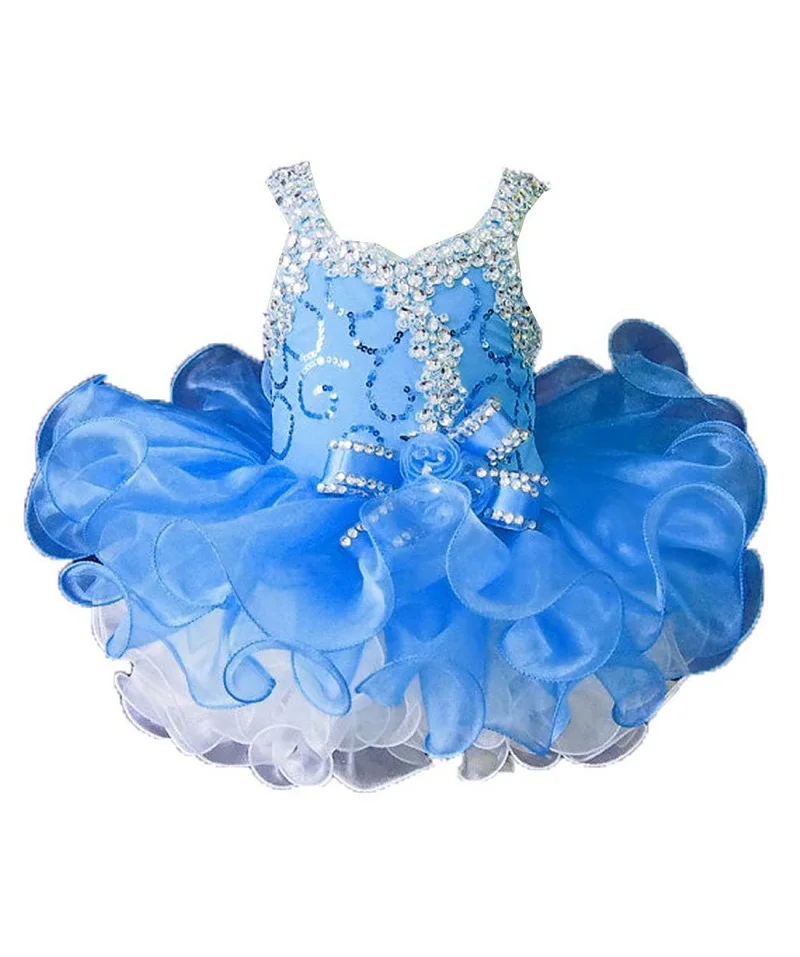 Royal Blue На Бретельках, с бисером, для младенцев, на бретельках, короткие, на заказ, для малышей, маленьких девочек, Miss National Pageant TuTu Cupcake, платья на день рождения - Цвет: Royal Blue