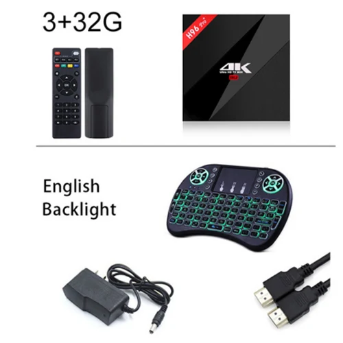 H96 PRO+ Plus Smart tv Box Amlogic S912 Octa Mali-T820MP3 GPU 2G/16G 3g/32G Android 7,1 2,4G/5,8 GHz Wifi комплект bluetooth Top Box - Цвет: with keyboard