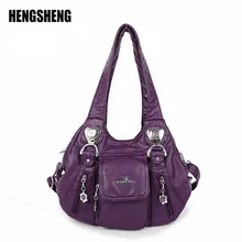 Моющаяся дамская сумка из искусственной кожи, однотонная женская сумка, различные цвета, на одно плечо, Диагональная Сумка ZF10182