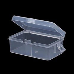 Petite boîte de rangement rectangulaire pour perles en plastique, conteneur avec couvercle à charnière pour perles, bijoux, bouchons d'oreilles 