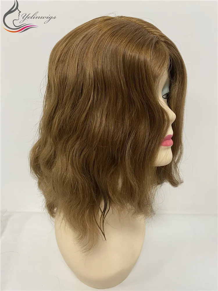 Real Unprocessed Virgin Russian Hair Silk Top Jewish Wig Short Hair