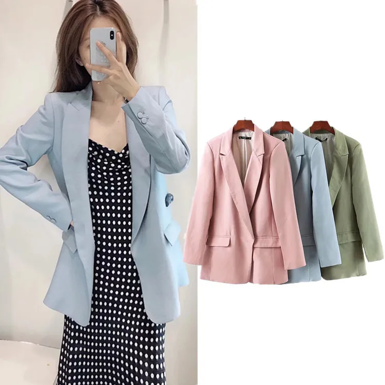 

2019 Early Autumn New Style WOMEN'S Dress Candy-Colored Small Suit Western Style Loose-Fit Versatile Suit Coat Women's