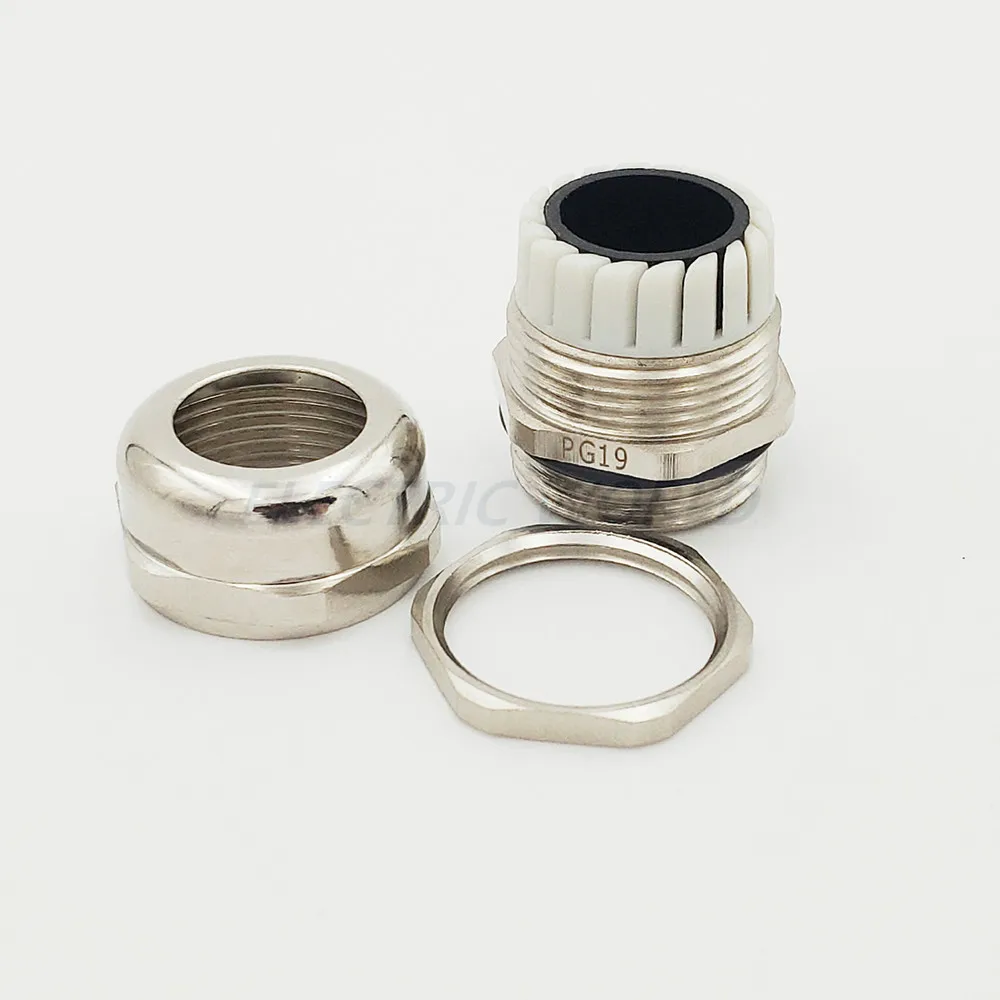 3pcs PG11 M18 Waterproof Cable Glands Nickel Brass Metal IP68 Wire Connector Wire Glands for 5.0-10mm Metal cable Connector