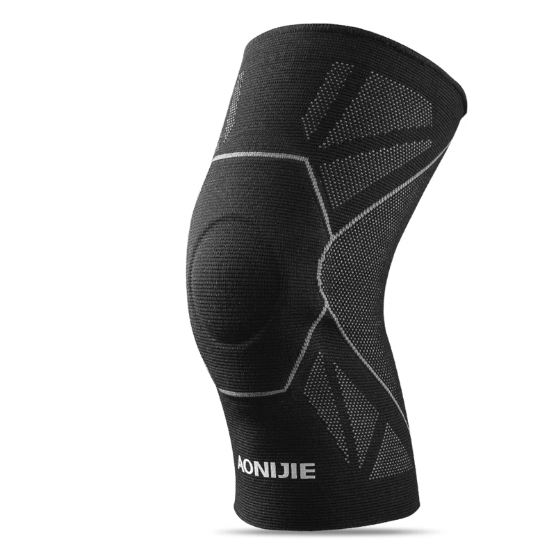 AONIJIE E4108 One Piece Protective Knee Brace Support Compression Sleeve Knee Pad Wrap Volleyball Kneepad For Arthritis Running - Цвет: Черный