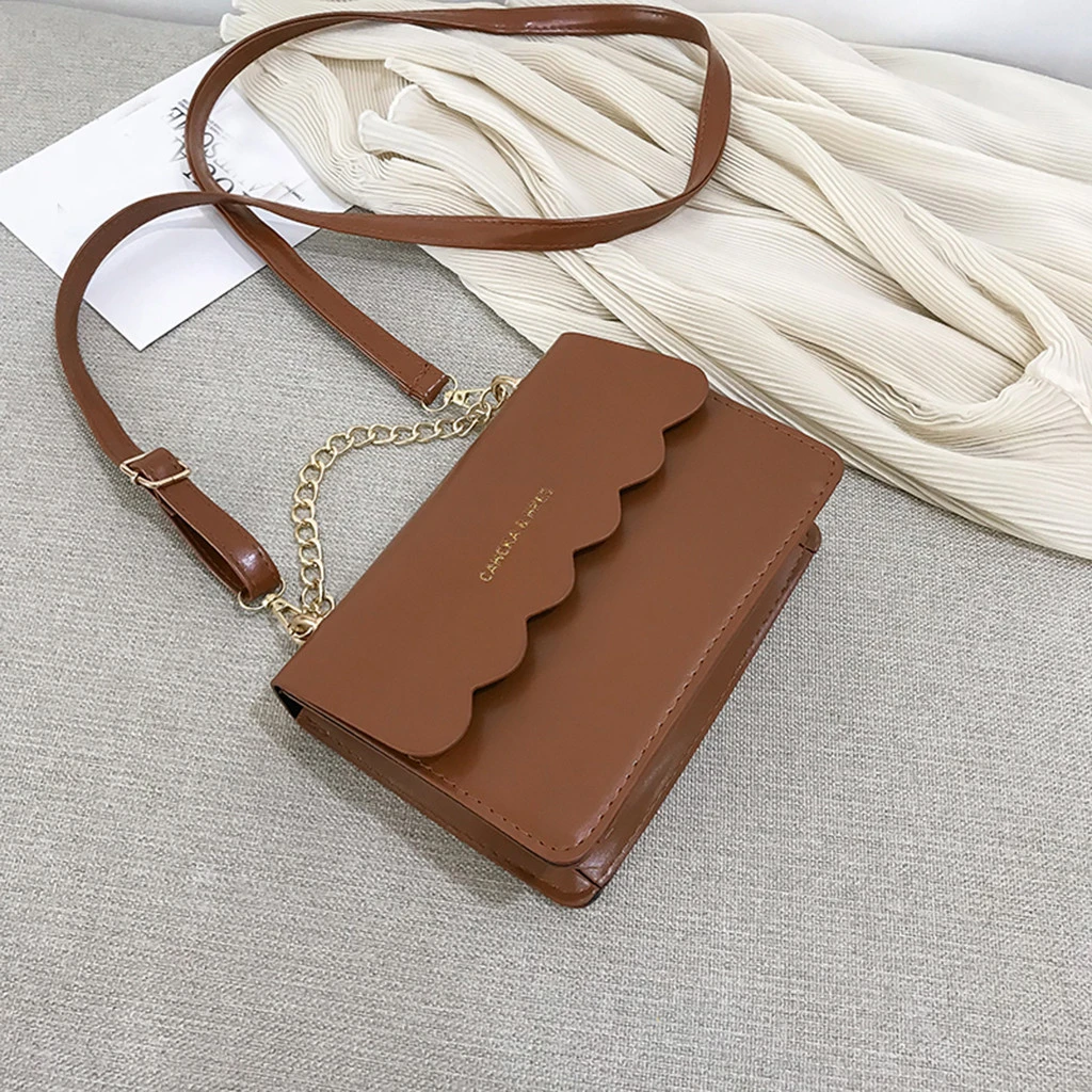 Simple Flap Shoulder Fashion Women Bag Leather Bags Girls Pure Color Mini Messenger Chest Cross Body Handbags Bolsa Feminina 820