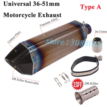 

Universal 470mm Motorcycle Titanium Alloy Exhaust Pipe Escape Modified Muffler DB Killer Left Right Side For Z1000 MT-09 R1 ATV