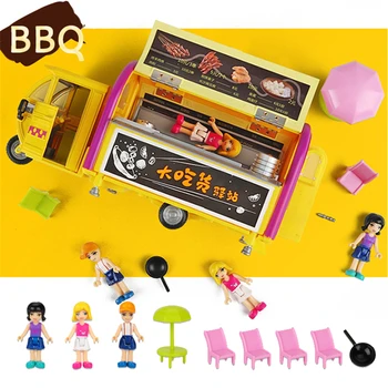 

1:20 Simulation Barbecue Car Children Kitchen Toys Multi-door Alloy Mobile BBQ Toys Kids Pretend Play Simulation Play House