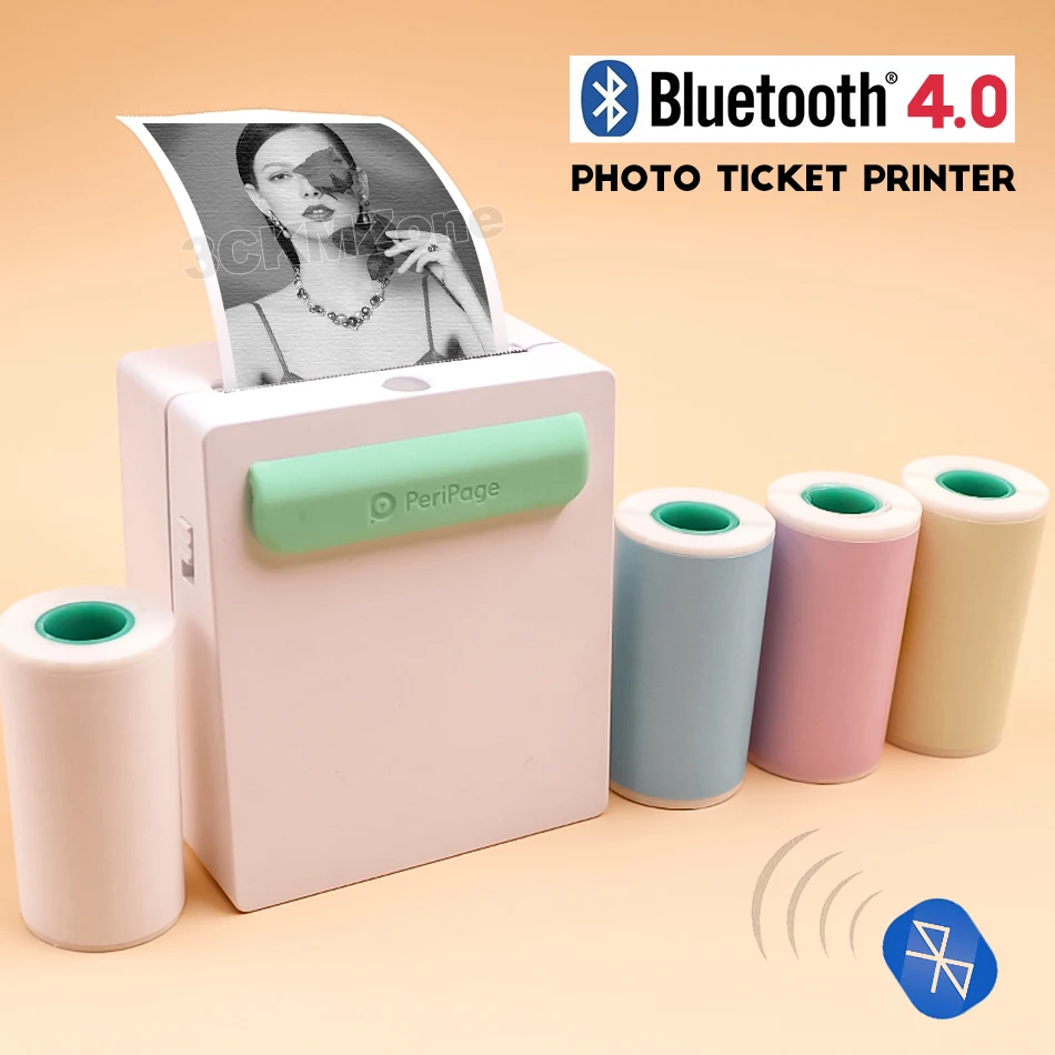 Портативные цветные карманные фотопринтеры Peripage беспроводные Inkless Bluetooth Impressora de