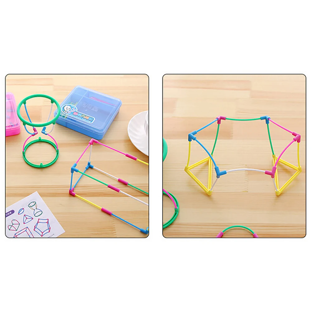 3D геометрические строительные блоки блокирующие палочки DIY сборка обучающие средства игрушка улучшает мелкую моторику рук глаз