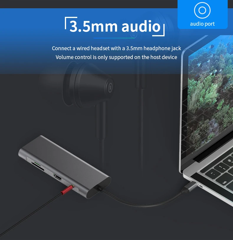 9-in-1 Type-C Hub USB3.0 4K HD PD High-Speed Charging for Mobile MacBook Huawei XiaoMi Lenovo Docki