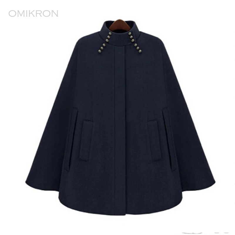 Женская накидка на молнии OMIKRON теплая верхняя одежда бежевого цвета осень и зиму