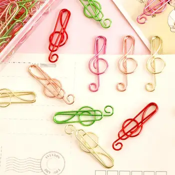 

25PCS Paper Clips Colorful Electroplating Musical Note Shape Bookmark Clips Marking Clips for Office School Wedding Decoration