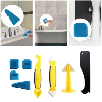 

8pcs Reusable Floor Sealant Kitchen Plastic Scraper Multifunctional Silicone Remover Repairing Caulking Tool Kit Edge Cornor